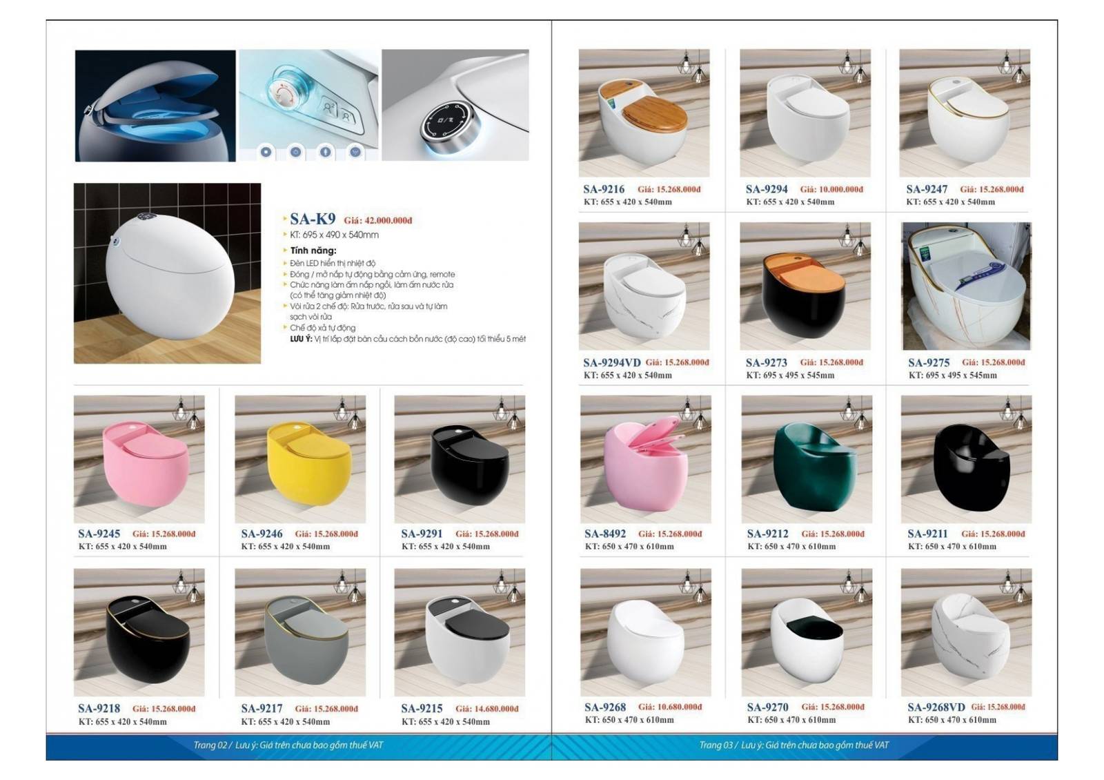 Thiết bị vệ sinh SAFANI Catalogue và bảng giá mới nhất 2024 /Page 2